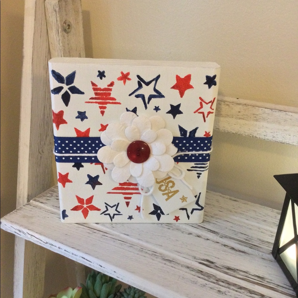 Patriotic 4th of July Wood Block